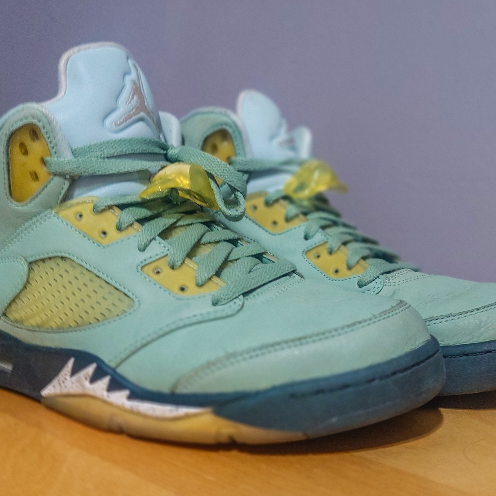 Jordan Mint Green and Yellow Athletic Shoes